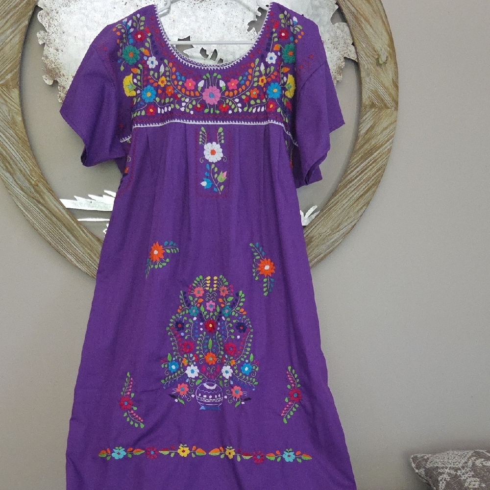 Purple Embroidered Dress